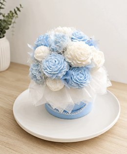 Bukiet mydlany Flower Box z mydełek prezent dla niej urodziny 24 cm