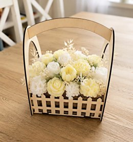 Bukiet mydlany kwiaty mydlane w koszu prezent dla kobiety mamy babci