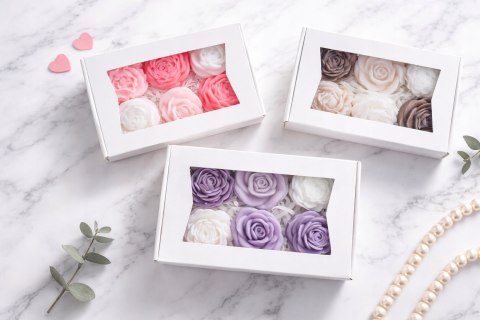 Dekoracyjne mydełka kwiatyJaśmin Magnolia- handmade, prezent, podziękowanie