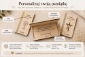Drewniana koperta na pieniądze.Pamiątka Komunii Świętej | Grawer Imię Data