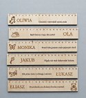 Drewniana linijka personalizowana z grawerem imię prezent dla ucznia