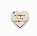 Drewniany breloczek serce 5 cm grawer personalizowany sklejka zawieszka