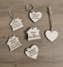 Drewniany breloczek serce 5 cm grawer personalizowany sklejka zawieszka