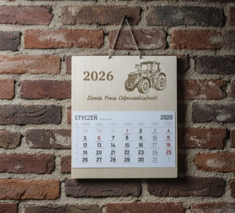 Kalendarz Drewniany 2026 John Deere| Personalizowany | Prezent