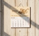 Kalendarz Drewniany 2026 Kombajn Bizon Rolniczy Ścienny Prezent handmade