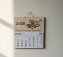 Kalendarz Drewniany 2026 Kombajn Bizon Rolniczy Ścienny Prezent handmade