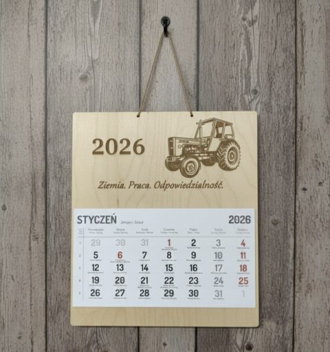 Kalendarz Drewniany 2026 Ursus C-360 | Personalizowany | Prezent