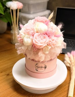 Piękny Bukiet mydlany Flower Box z mydełek prezent dla niej urodziny Duży