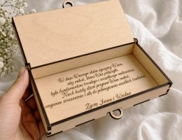 Pudełko na pieniądze ślubne personalizowane prezent ślub rękodzieło złoto