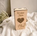 Pudełko na pieniądze ślubne personalizowane prezent ślub rękodzieło złoto